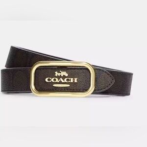 NWT Coach Morgan Rectangle Buckle Belt 25mm Reversible Cut To Size, CR436,